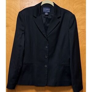 Vtg ANDREA VICCARO Womens Wool Blazer Fully Lined Single Breasted Pockets Sz 12